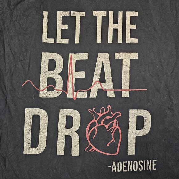 Adenosine Drug Rep Tshirt XL Heart Beat Drop Grunge Thrashed Y2K Streetwear - Picture 2 of 10